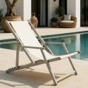 2 Sedie sdraio mare spiaggia braccioli alluminio pieghevole Riccione Gold Lux Scelta