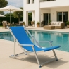 2 Sedie sdraio mare spiaggia braccioli alluminio pieghevole Riccione Gold Lux