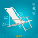 4 Sedie sdraio mare spiaggia braccioli alluminio pieghevole Riccione Gold Lux