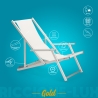 4 Sedie sdraio mare spiaggia braccioli alluminio pieghevole Riccione Gold Lux