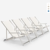 4 Sedie sdraio mare spiaggia braccioli alluminio pieghevole Riccione Gold Lux