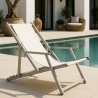 4 Sedie sdraio mare spiaggia braccioli alluminio pieghevole Riccione Gold Lux