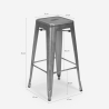 sgabello bar cucina industriale metallo vintage  h78cm steel stale