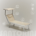 Lettino spiaggia mare prendisole professionale alluminio Santorini 