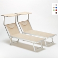 2 Lettini spiaggia mare prendisole professionali in alluminio Santorini Promozione