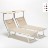 2 Lettini spiaggia mare prendisole professionali in alluminio Santorini Promozione