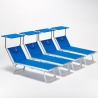4 Lettini spiaggia mare professionali alluminio Santorini 