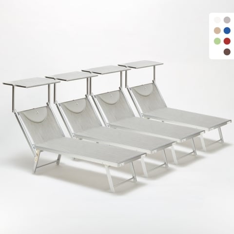 4 Lettini spiaggia mare professionali alluminio Santorini Promozione