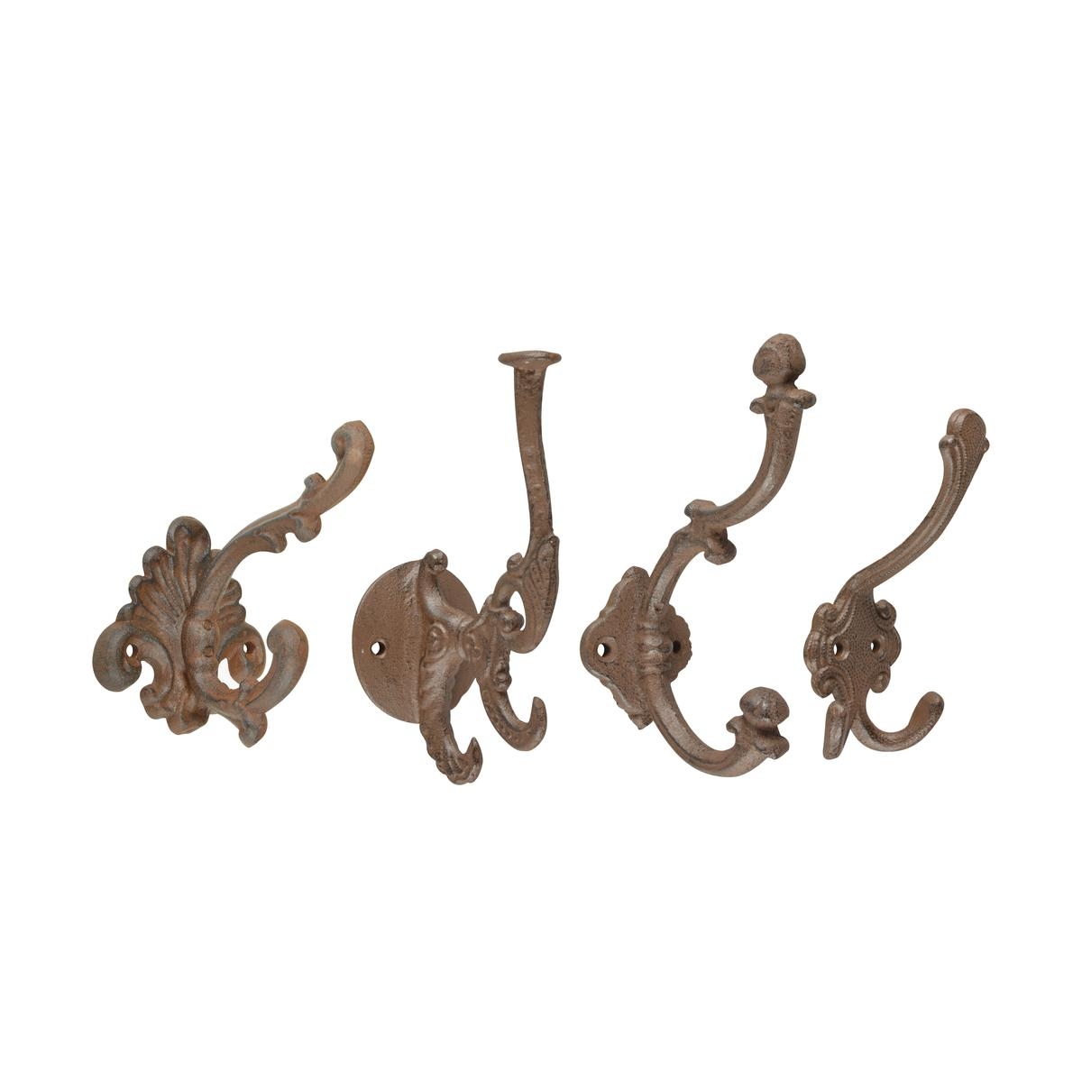 Set 4 appendini in ghisa da parete assortiti stile classico