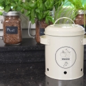 Barattolo vintage porta cipolle in latta forata con coperchio Misure