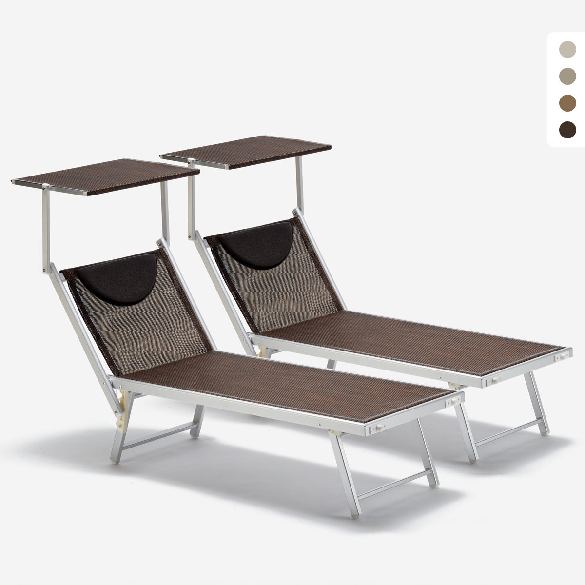 2 Lettini spiaggia mare prendisole alluminio Santorini Limited Edition Promozione 2 Lettini spiaggia mare prendisole alluminio Santorini Limited Edition Promozione