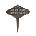 Cartello paletto da giardino in ghisa Keep Off The Grass Promozione