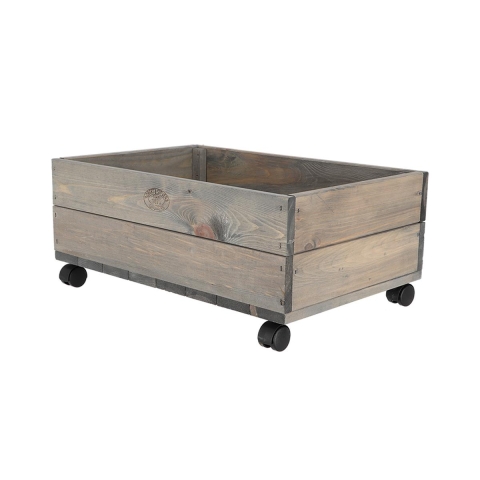 Fioriera per piante in legno FSC con ruote 59x39,2x25,2cm Promozione