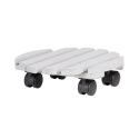 Carrello porta piante rotondo in legno con ruote Sconti