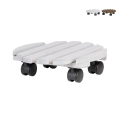 Carrello porta piante rotondo in legno con ruote Promozione