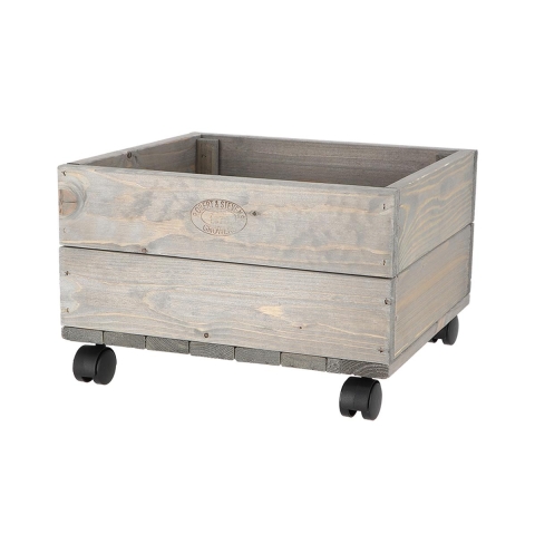 Fioriera in legno con ruote per terrazzi e giardini 38,5x35,5x25cm Promozione