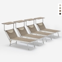 4 Lettini spiaggia mare prendisole in alluminio Santorini Limited Edition 
