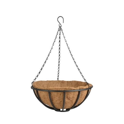 Cesto sospeso con catenella e vaso in cocco 35cm Promozione