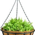 Cesto sospeso con catenella e vaso in cocco 35cm Saldi