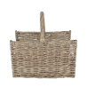 Cesto portalegna in midollino con manico 45,8x36x51,5cm Saldi