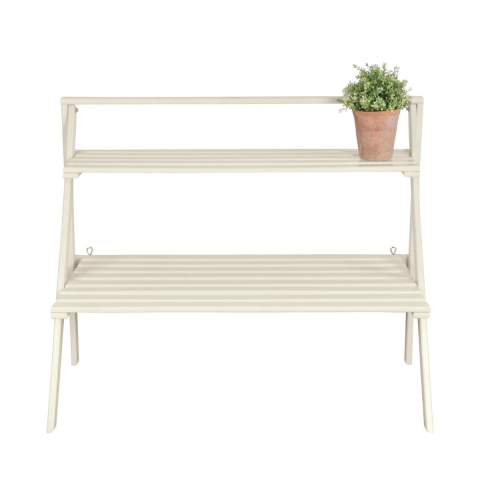 Etagere scala portavasi 2 scaffali in legno bianco Promozione