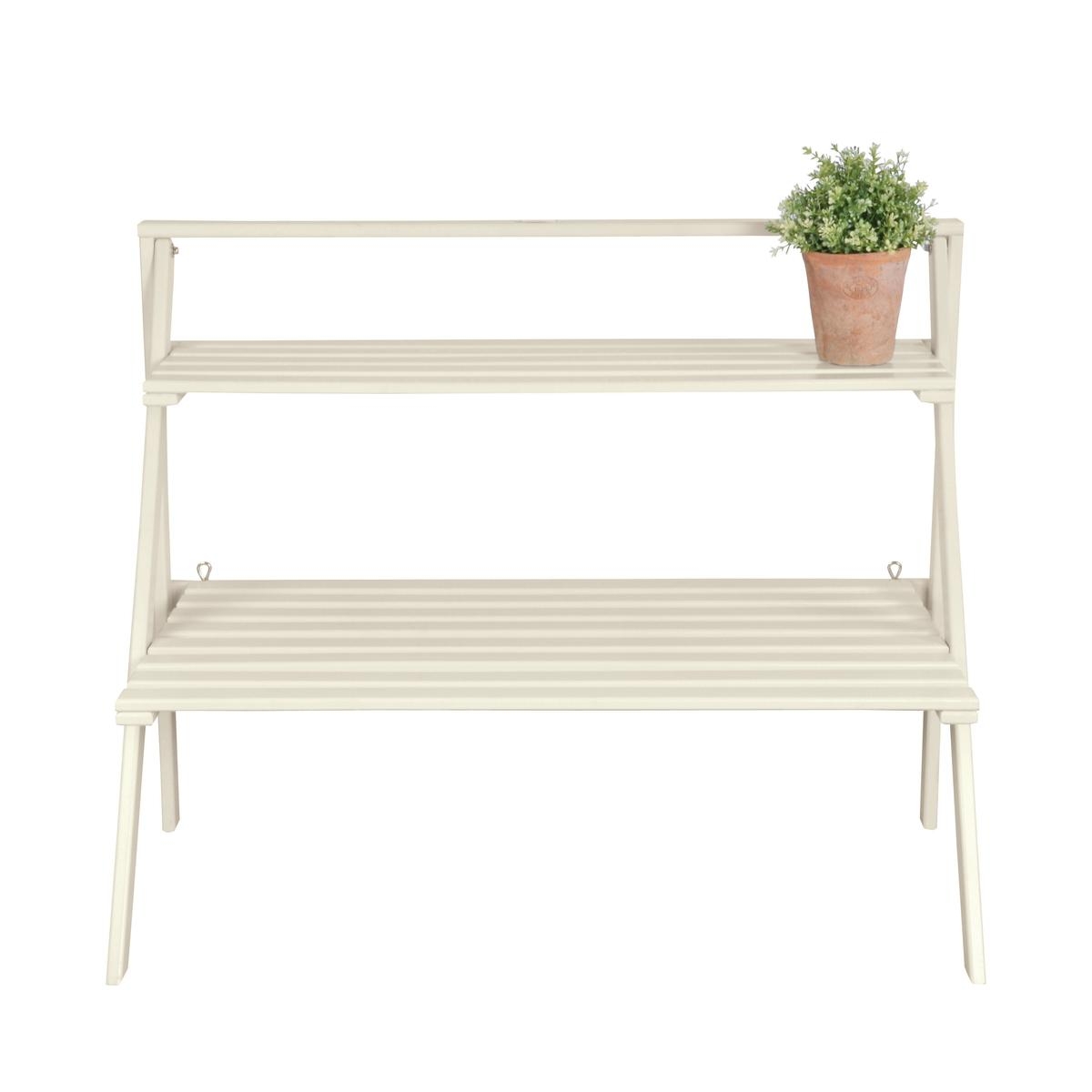 Etagere scala portavasi 2 scaffali in legno bianco Promozione Etagere scala portavasi 2 scaffali in legno bianco Promozione