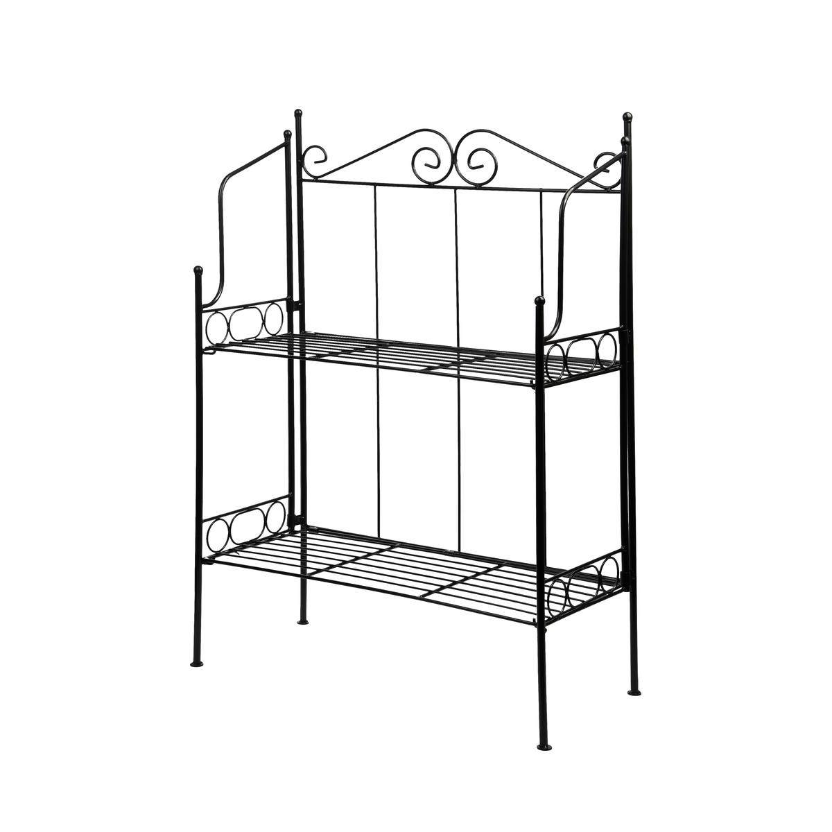Etagere pieghevole mobiletto 3 ripiani acciaio nero Promozione Etagere pieghevole mobiletto 3 ripiani acciaio nero Promozione