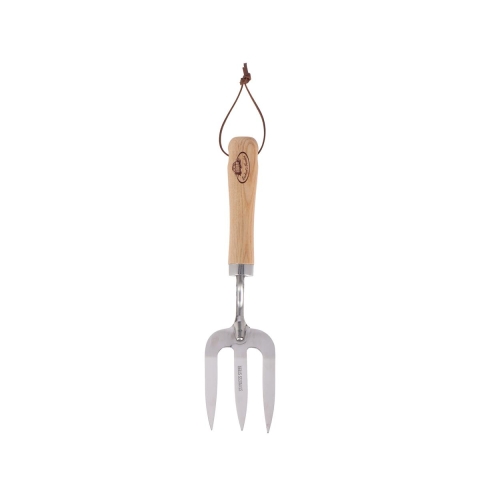 Forca da giardinaggio acciaio inox con manico in legno Promozione