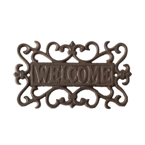 Decorazione da parete per esterno targa Welcome in ghisa Promozione