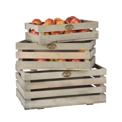 Set 3 cassette in legno FSC per frutta e verdura Promozione