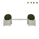 Panca da esterno giardino in legno con fioriere Promozione