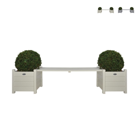 Panca da esterno giardino in legno con fioriere Promozione