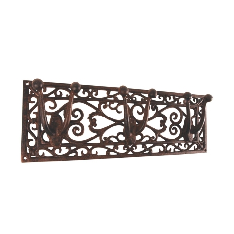 Portattrezzi da muro in ghisa con 3 ganci decorativi Promozione