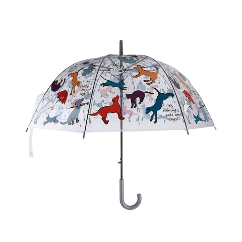 Ombrello trasparente con fantasia cani e gatti stampati Promozione
