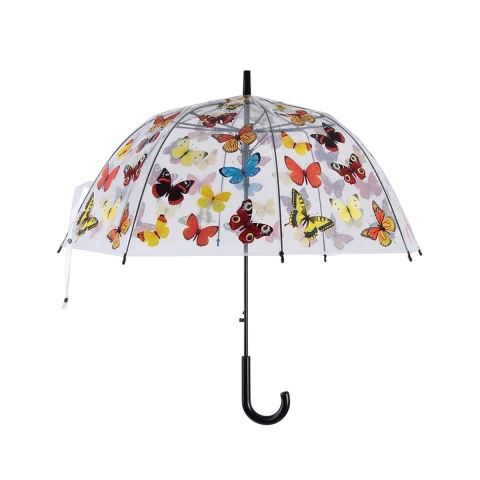 Ombrello trasparente con stampa farfalle colorate Promozione