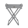 Tavolino pieghevole da giardino con vassoio in legno grigio Promozione