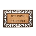Zerbino da ingresso in gomma e cocco con scritta Welcome Goodbye Promozione