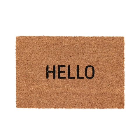 Zerbino da ingresso in fibra di cocco con scritta Hello Promozione