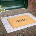 Zerbino da ingresso in fibra di cocco con scritta Hello Sconti
