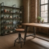Sgabello vintage industriale regolabile da bar cucina con schienale Junt Vendita