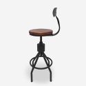 Sgabello vintage industriale regolabile da bar cucina con schienale Junt Saldi