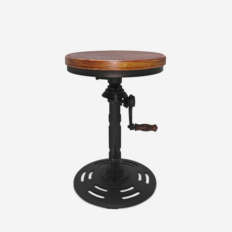 Sgabello vintage da bar industriale regolabile con manovella Zunor Promozione