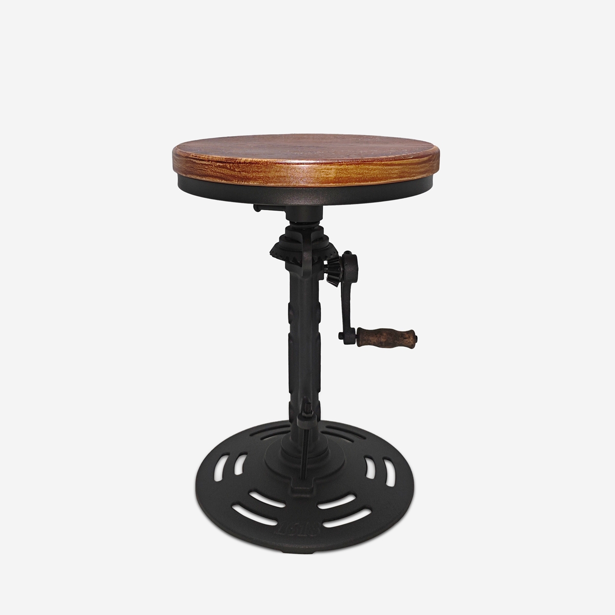 Sgabello vintage da bar industriale regolabile con manovella Zunor Promozione