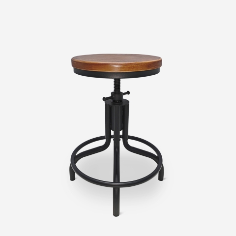 Sgabello per bar cucina in stile industriale regolabile a vite Skape Promozione