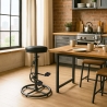 Sgabello da bar pub stile industriale in similpelle con pedali Glint Vendita