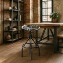 Sgabello in metallo nero stile vintage industriale regolabile Latas Vendita