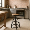 Sgabello regolabile a vite in legno e metallo vintage industriale Vont Vendita