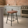 Sgabello industriale in legno e metallo vintage per penisola cucina Lumax Vendita