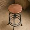 Sgabello da bar vintage industriale regolabile con poggiapiedi Klom Saldi