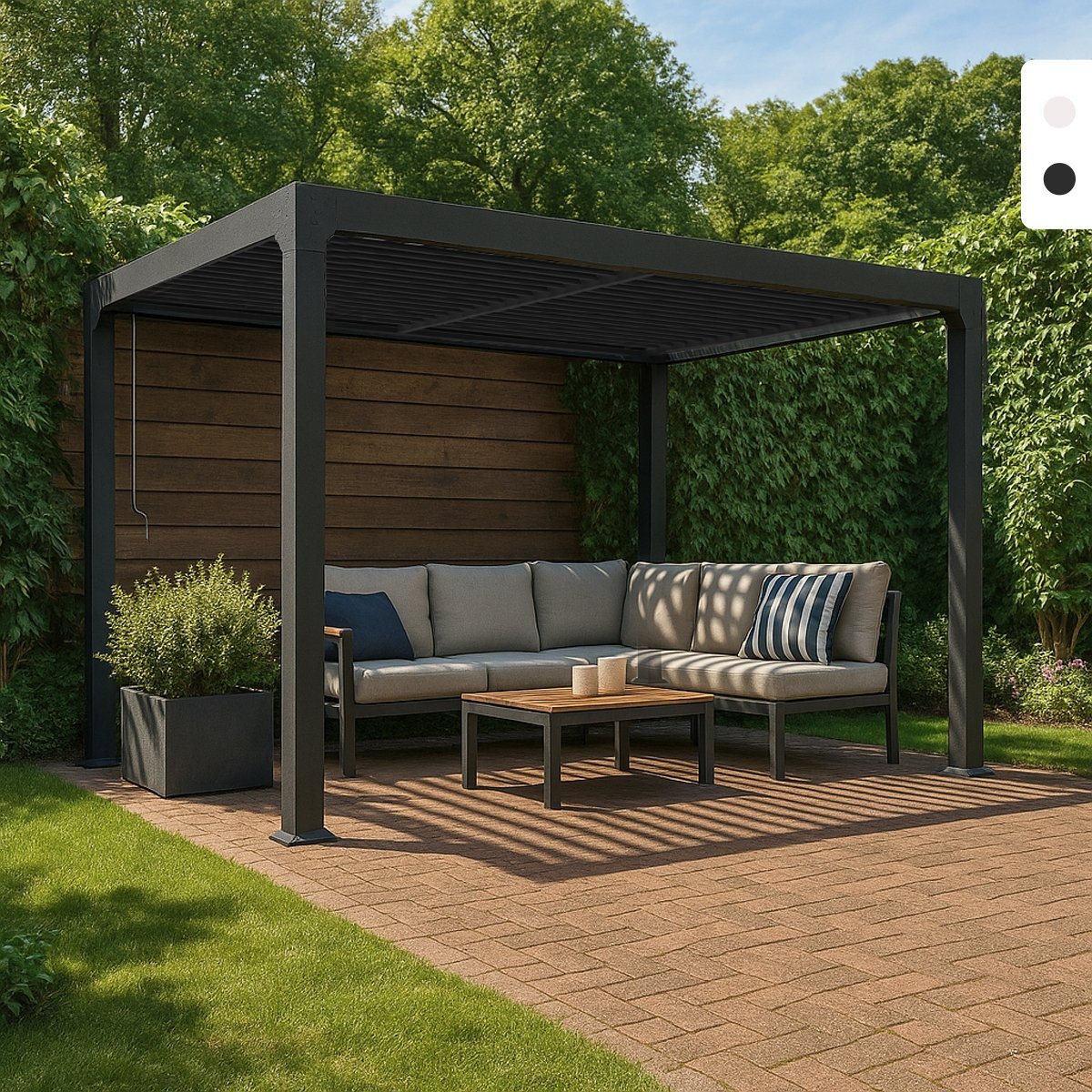 Pergola bioclimatica 3x4m da giardino in alluminio manuale Trinidad Offerta Pergola bioclimatica 3x4m da giardino in alluminio manuale Trinidad Offerta